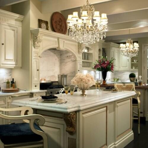 Luxury Clive Christian Style Kitchen With Solid Wood White Cabinets Customized Kitchen Cabinet