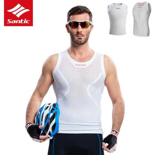 Santic Cycling Vest Keep Dry Men Bike Bicycle Vests Sleeveless Mesh Breathable Sport Underwear Cycling Clothing Ropa Ciclismo
