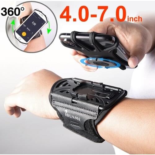 Removable Rotating Sports Phone Armband Running Wrist Belt Bag Driving Generation Takeaway Navigation Arm Bag Gym Cycling Travel