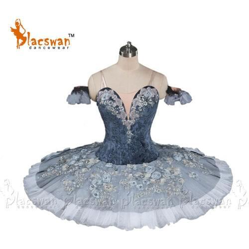 Adult Professional Ballet Tutu Grey White Snow Queen Classical Ballet Stage Costume Nutcracker Performance Gray Platter Tutu