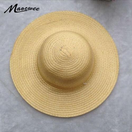2018 new fashion women sun hats summer beach cap fashion casual flat brim wide brim hats foldable Girl panama hat acrylic bone