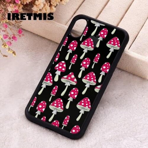 Iretmis 5 5S SE 2020 Phone Cover Case for iPhone 6 6S 7 8 Plus X Xs XR 11 12 Mini Pro Max Silicone Mushroom Pattern