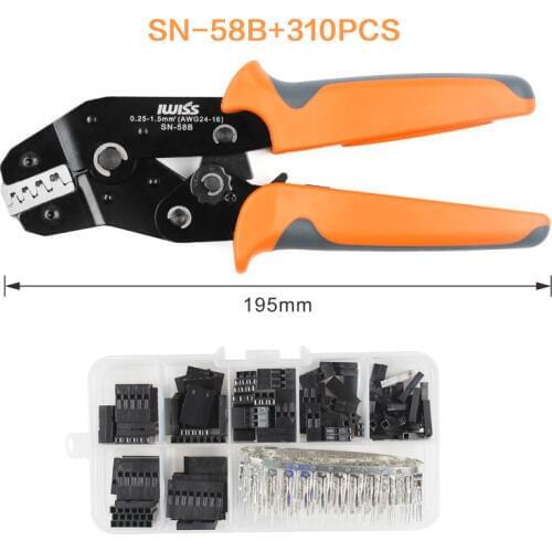 SN-58B=SN-28B+SN-48B Multi-function Crimping pliers set dupont iwiss crimp tool clamp kit with Five kinds of terminals set