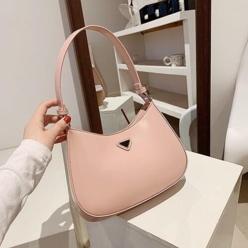 Shoulder Bag Underarm Bags Women Bag Handbag Purse All-match Baguette Solid Color Simple Fashion 2021 New PU Leather Zipper