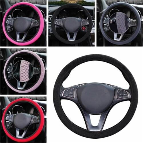 38CM Four Seasons Universal Car Wheel Steering Cover Sandwich Fabric Breathable Elestic Steering Wheel Protection