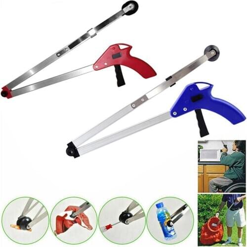 1PCS Folding Household Garbage Picker Alloy Trash Grabber Clip Tool Garbage Leaves Waste Pick Up Cleaning Garden For Garden N7D8