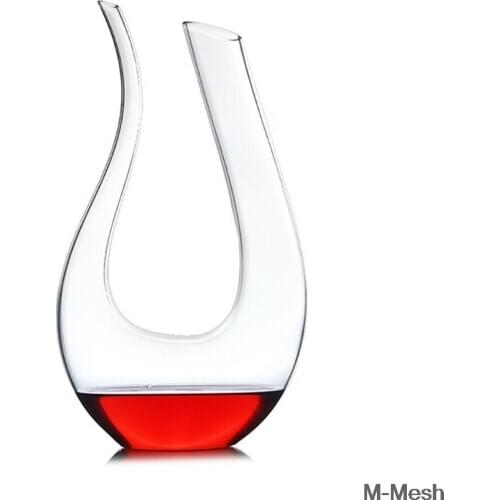 Amber Transparent Lead-free Crystal U-shaped Wine Decanter Gift Box Harp Swan Decanter Creative Wine Separator