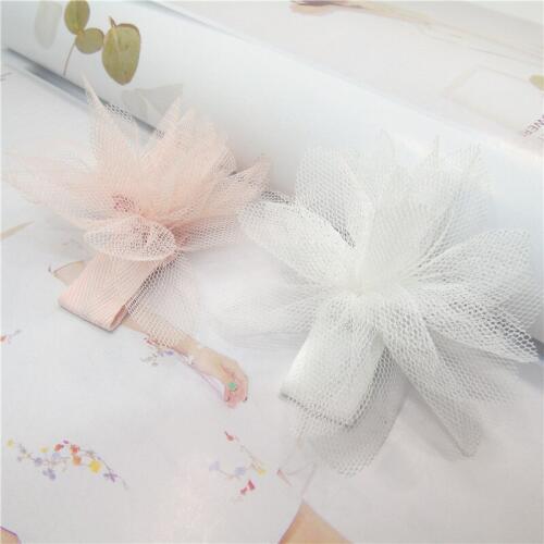 30pcs/lot Fairy Princess Tulle Flower Snap Hair Clip Little Girl Small Hairpin Floral Gauze Floral Barrette Birthday Party Gift