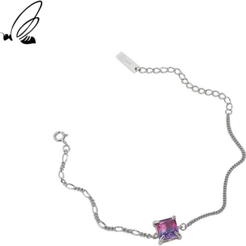 SSTEEL 925 Sterling Sliver Luxury Designer Link Bracelet Cubic Zirconia Gift For Womens Aesthetics Accessories Korean Jewelry