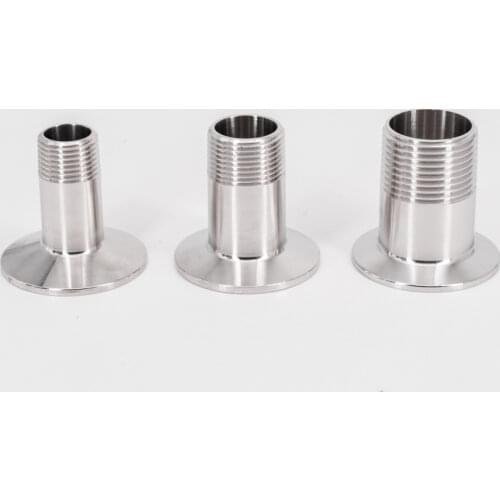 1/4" 3/8" 1/2" 3/4" 1" 1.2" 1.5" BSPT Male x 0.5" 0.7" 1" 1.5" 2" Tri Clamp SUS 304 Stainless Sanitary Coupler Fitting Homebrew