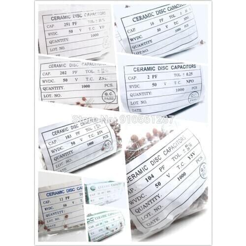 1000pcs/bag Low voltage ceramic capacitor 50V 100PF 820pf 560pf 75pf 47nf 1NF 220nf 0.1uf 104 0.22uf 224 5nf 502 103 473 333 181