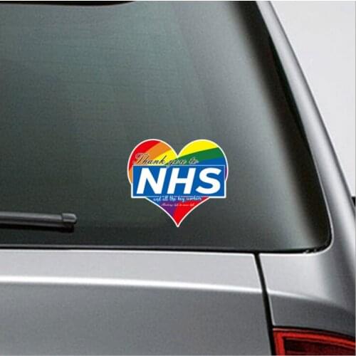 10x Reflective Vehicle sticker THANK YOU NHS Flag Automobile Decal