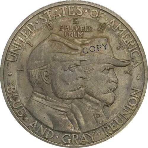 1936 United States Half Dollar Battle of Gettysburg Commemorative Cupronickel Plated Silver Collectibles Copy Coin