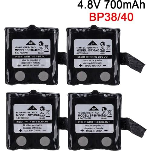 2/4pcs 4.8V 800MAH NI-MH rechargeable Battery For Uniden BP-38 BP-40 BT-1013 BT-537 GMR FRS 2Way Radio battery TLKR4 T5/T6/T7/T8