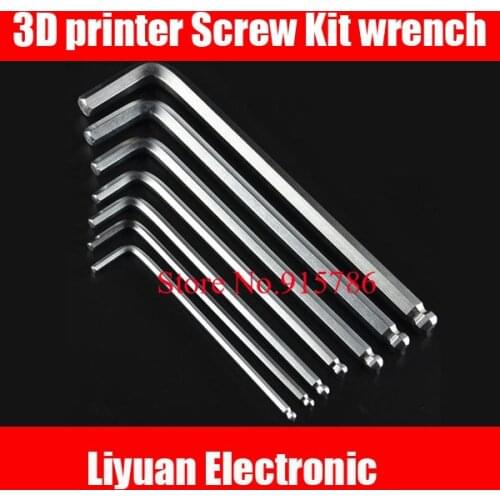 2set 3D printer assembly DIY machine tools / small ball head hex wrench plus 1.5 2 2.5 3 4mm/ 3D printer Screw Kit wrench
