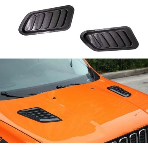 For Jeep Renegade 2016 2017 2018 2019 2020 Accessories Car Hood Carbon Fiber Colour Vent Cover 2 Pcs Car Exterior Accessories