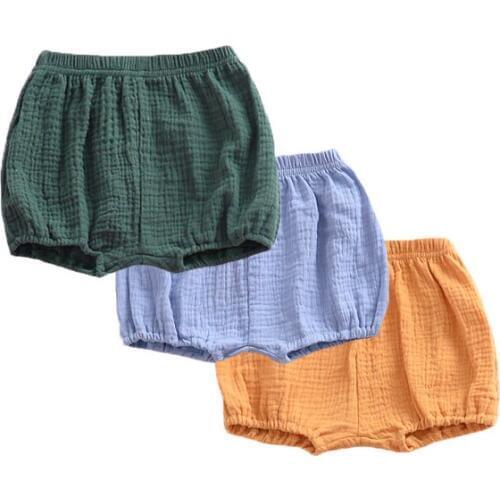 3piece/lot Summer Baby Girls Shorts Casual Cotton Linen Large PP Shorts For Boys Girls Shorts Toddler Bloomers Beach Short 2020