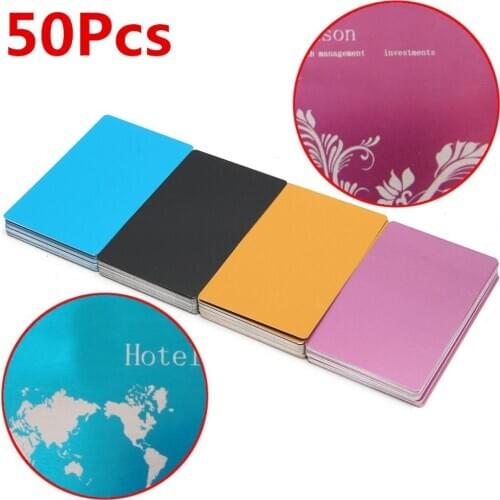 50x Alu Visitenkarten Business Geschäftskarten 85x54x0.17MM für Laser Making