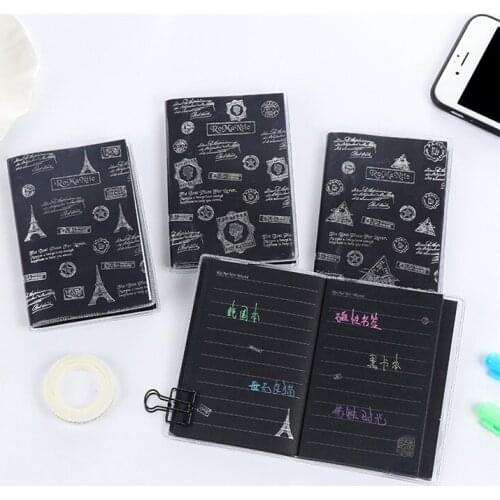 50 Sheets Notebook Diary Black Paper Book Sketch Notebook Drawing Painting Office Supplies School Stationery Gifts Planners
