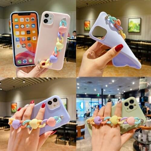 Love Heart Bracelet Cute Candy Phone For Samsung Galaxy A41 A40 A32 A31 A32 A22 A21S A20E A20S A12 M12 A11 A10S M11 M01S Case
