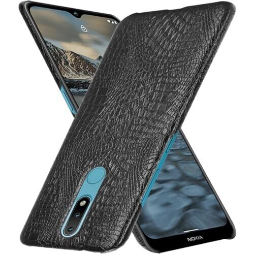 Case for Nokia 2.4 Crocodile Texture PU Leather with Hard Plastic Cover On for Nokia 2.4 TA-127 TA-1275 TA-1274 TA-1270