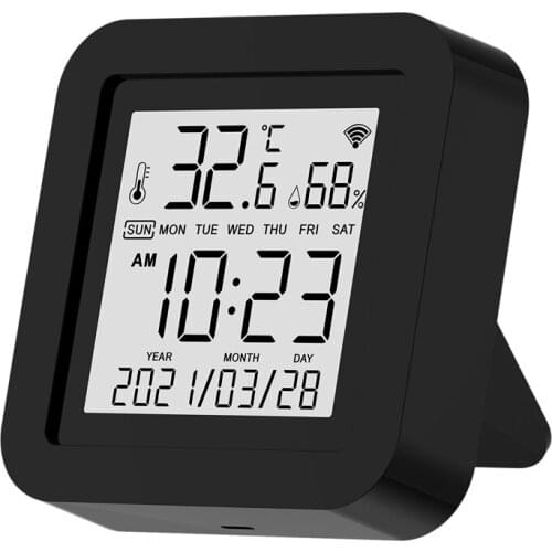 Humidity Sensor,with Display Support Alexa Assistant Tuya WIFI Temperature for Home Remote Control WiFi IR Remote