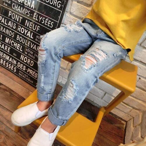 Children clothes girls long style cotton jeans 2-9Y kids denim trousers girls ankel-length pants baby girls casual denim pants