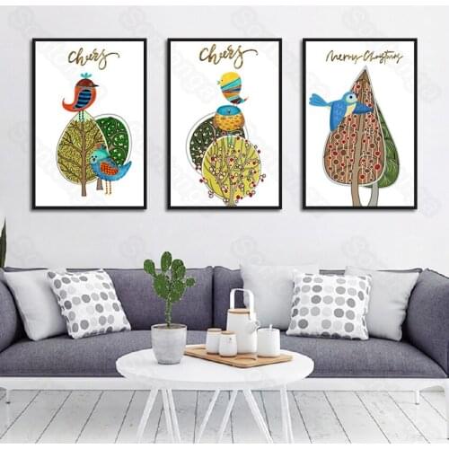 Childrens Art Poster Canvas Painting Nordic Sofa Simple Bedroom Bedside Painting Creative Painting 3D Stereo Wall Sticker