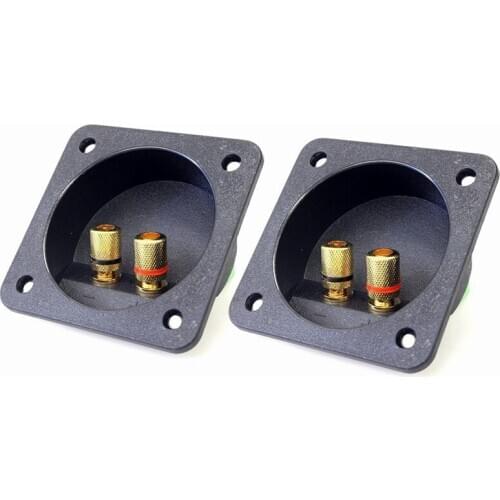 DIY Home Car Stereo Screw Cup Connectors Subwoofer Plugs 2-Way Speaker Box Terminal Binding Post, 2 pcs Black Promotion