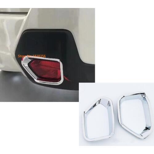 For SUBARU XV 2018 2019 2020 Car Styling Detector ABS Chrome Cover Trim Back Tail Rear Fog Light Lamp Frame Stick 2pcs