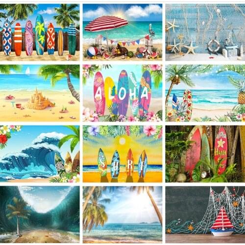 Summer Beach Photography Backdrop Aloha Party Decoration Child Adult Portrait Photostudio Sea Travel Kids Photo Background Prop