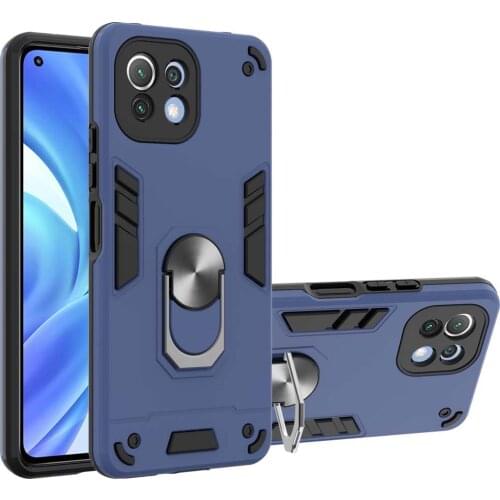 Hybrid Armor Phone Case For Xiaomi 11 Lite 5G Shockproof Protection Cover Case M11 Lite 4G Ring Holder Stand Cases Funda