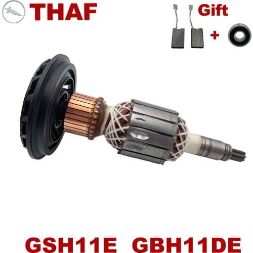 Free Bearing & Carbon Brush！AC110V 220V-240V Armature Rotor Anchor for BOSCH Demolition Hammer GSH11E GSH 11E GBH11DE GBH 11DE