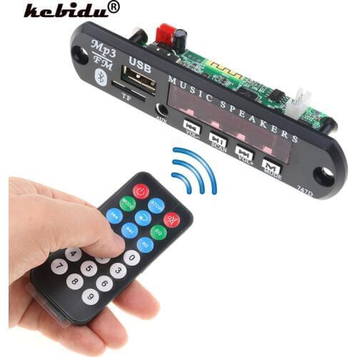 Kebidu Wireless Bluetooth MP3 Decoder Board with Remote Control Module for Car Audio USB TF FM Radio AUX 12V 24V for iPhone New