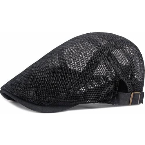 2021 Polyester Summer fashion joker solid color mesh Newsboy Caps Flat Peaked Cap boy and girl Painter Beret Hats 01