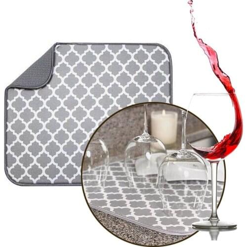 Dish Drying Mat Microfiber Cushion Tableware Pad Tea Towel Mug Bowl Pot Absorbent Coaster Placemat Kitchen Table Decor 30*40cm