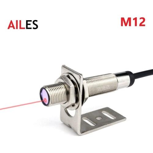 M12 Visible Infrared Laser Diffuse Reflection Photoelectric Optoelectric Sensor Switch NPN PNP NO NC 100mm 200mm 300