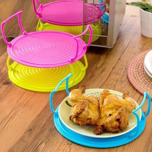 Microwave Tray Steamed Rack Serving Tray Food Grade PP Kitchen Utensil Non-stick Steamed Shelf Foldable Dish Rack Kitchen Basket