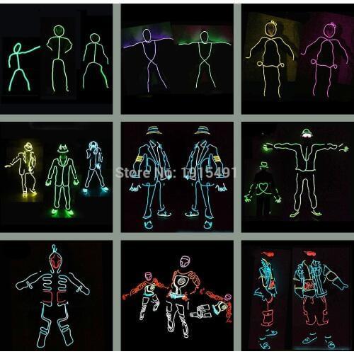 Fashion Dance DJ Led Suit Light Up Glowing Costume Halloween Party Rave EL Wire Clothing For Adult Women Men