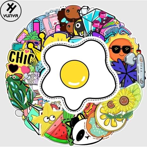 50Pcs DIY Skate Stickers Food Brand Waterproof PVC Mixed Cartoon Vsco personalized Sticker f 2021