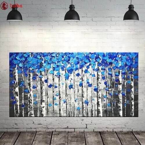 New diamond embroidery Blue Flower Landscape Retro mosaic diamond paintings full square round drill stitch cross rhinestone of