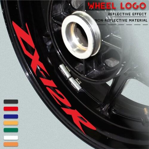 New Motorcycle tire sticker reflective belt bike decal decoration cool waterproof logo for KAWASAKI ZX-12R ZX12R zx 12r