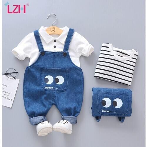 Newborn Baby Girls Boys Clothes 2020 Autumn Winter Baby Clothing Casual Strap Suit Outfit Infant Clothing Sets 6 9 12 24 Month