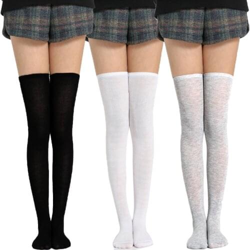 Solid Socks Women Funny Christmas Gifts Sexy Thigh High Nylon Long Stockings Cute Clothing Over Knee Socks