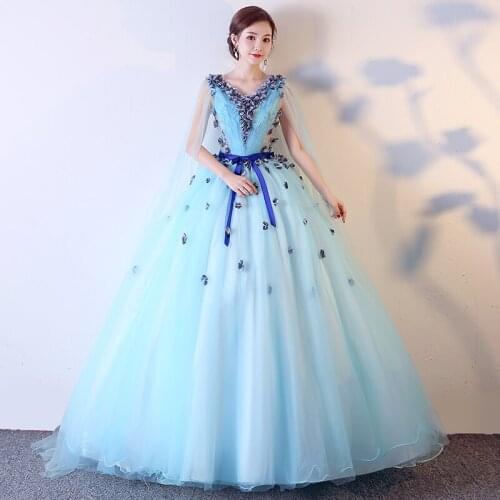 2021 Sleeveless Quinceanera Dress Elegant V-neck Floor-length Party Prom Ball Gown With Belt Floral Print Quinceanera Dresses