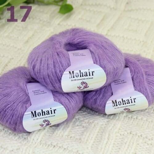 Sale New 3BallsX25g Luxury Soft Mohair Warm Wrap Shawl Hand Knit Crochet Yarn 291-17 Violet