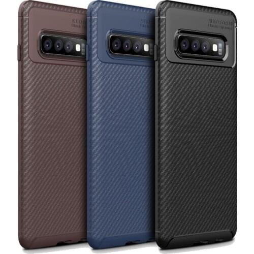 Luxury Carbon Fiber Soft Case On The For SAMSUNG Galaxy S9 S10 Plus Note 9 Shockproof Case Cover For S10 Lite+ Bumper Phone Case