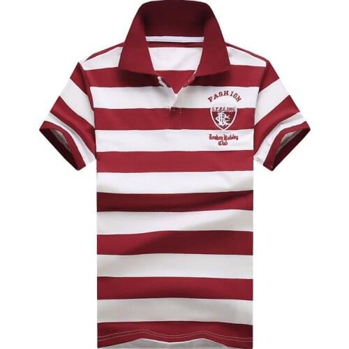 92% Cotton camisa Men Polo Shirt 2020 Casual Striped Slim short sleeves ASIAN SIZE M-4XL