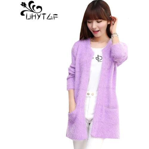 UHYTGF Spring Autumn cashmere tops coats Women Loose plus size sweater coat female Boutique Hippocampus cashmere cardigan coat27