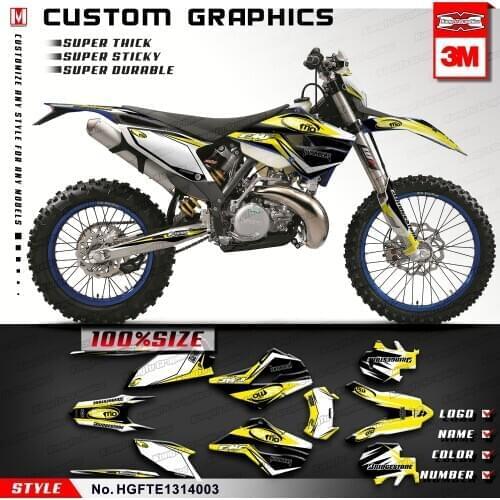 KUNGFU GRAPHICS MX Decals Personalised Vinyl Sticker Fit Husaberg TE 125 250 300 / FE 250 350 450 501 2013 2014 , Customizable